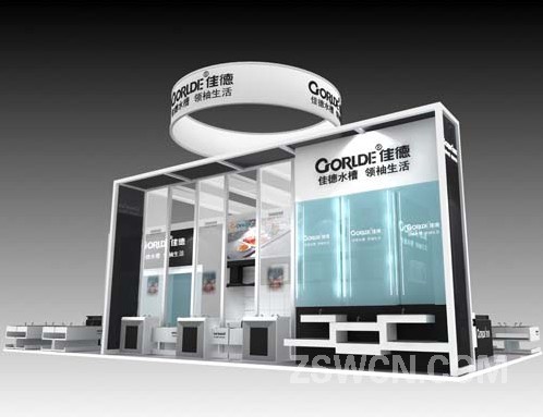 厨具企业 厨房水槽系统 展会展位方案效果图