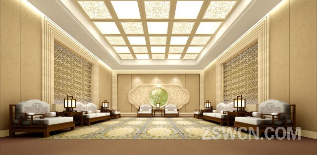 辽宁桃仙国际机场 贵宾区接待厅设计方案 效果图