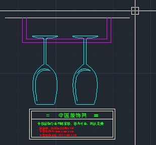 红酒杯CAD图 家居用品 吧台专用带酒挂勾 红酒杯架cad