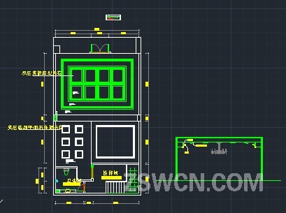 小型办公室cad施工图 欧式天花平面布置图 立面图 CAD 图块 素材