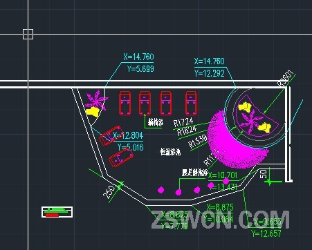 洗浴中心cad图纸 恒温浴池 躺椅浴 腰足静泡浴 CAD 图块 素材