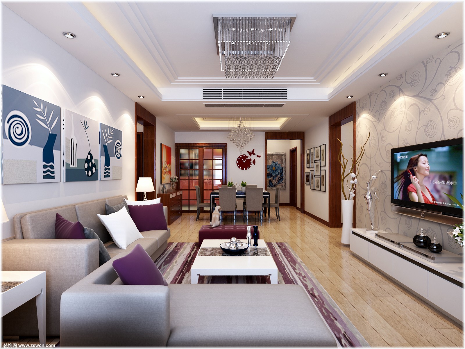 新中式客厅设计效果图高清图片下载-正版图片500407017-摄图网