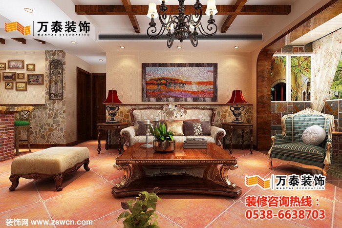 泰安美式田园风格装修效果图,时尚装修新概念 - 客厅装修设计 客厅装修效果图欣赏 装修图片 - 中国装饰网 装修网 家居装饰装修