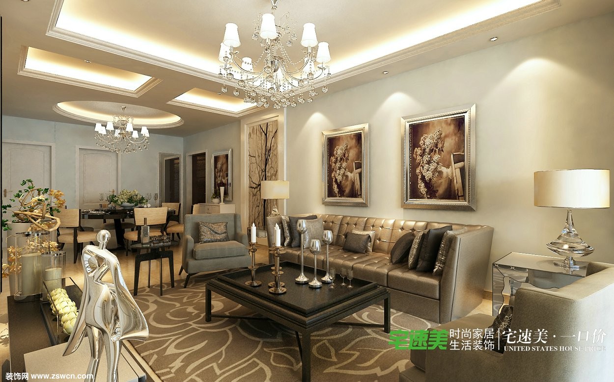 典雅欧式风情—东方红郡简欧三居室 - 客厅装修设计 客厅装修效果图欣赏 装修图片 - 中国装饰网 装修网 家居装饰装修