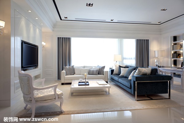 【上海实创装饰】125平简欧风格简约白色装修企业高管的私密空间