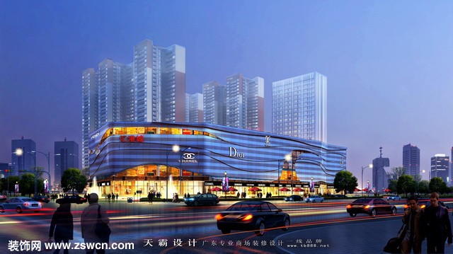城市综合体设计装修效果图:惠州建邦·汇港城室外效果(二)