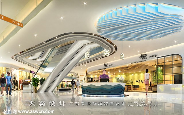 城市综合体设计装修效果图:惠州建邦·汇港城室内入口大堂效果图