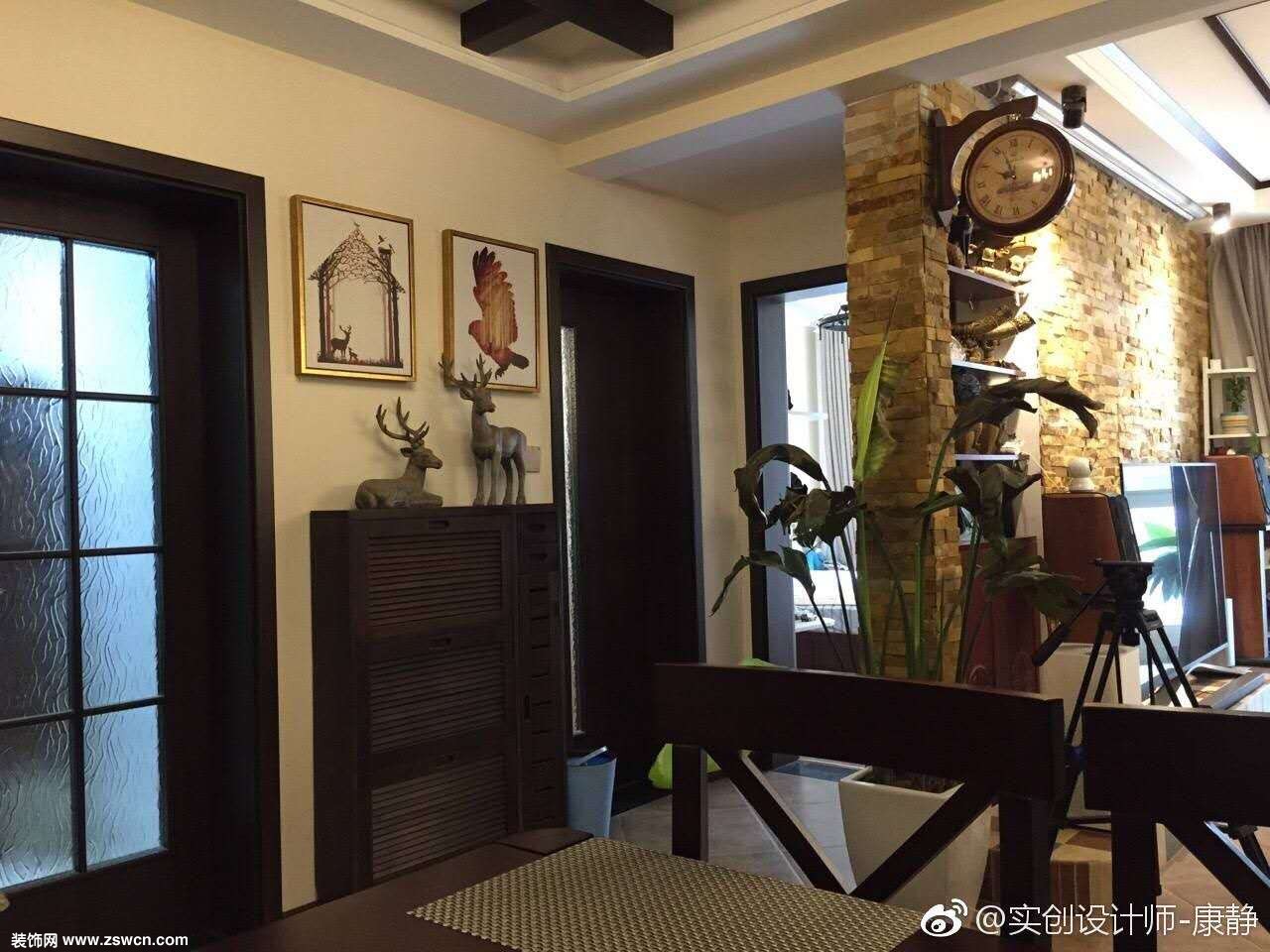 石家庄红石原著92平米美式二居完工实景照