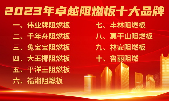 阻燃板十大品牌有哪些?2023年阻燃板十大品牌榜单